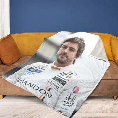 Fernando Alonso Racing Legend in the Limelight Fleece Blanket 1