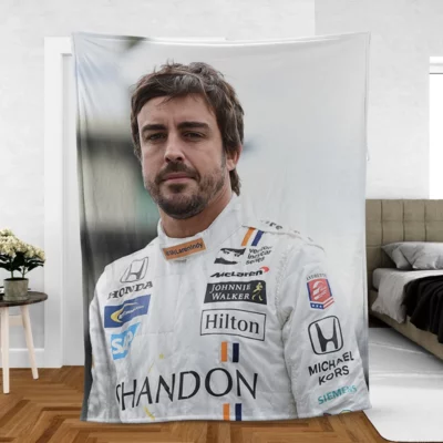 Fernando Alonso Racing Legend in the Limelight Fleece Blanket